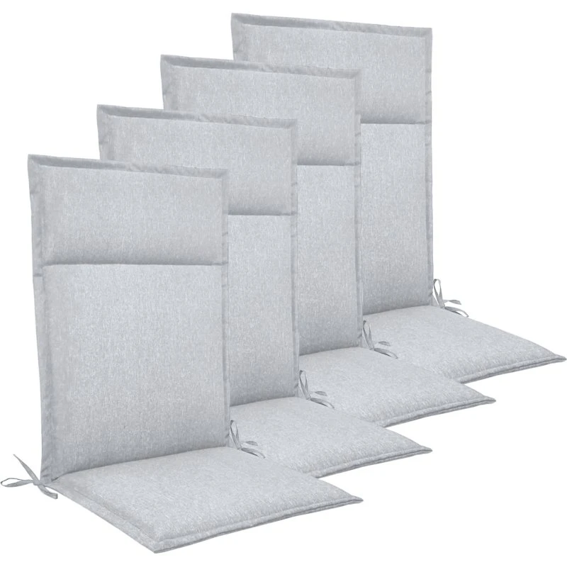 Nordstrand Home 4x havehynder til positionsstol, høj ryg 70 cm, lys grå