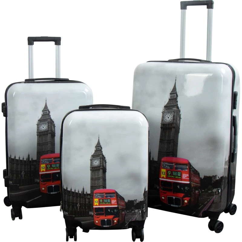 Uden Mærke Kuffertsæt 3 stk. Big Ben - Hardcase 4 hjul
