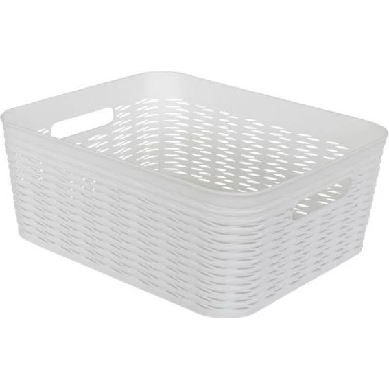Classic opbevaringskurv, hvid 34x28x14 cm
