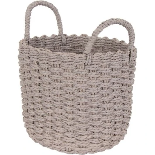 Uden mærke Kurv 20x20 cm – Grå fletkurv i papir