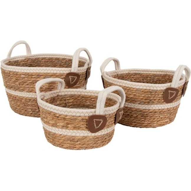 Uden mærke: Kurvesæt 3 stk. i søgræs, 20x32/17x25/13x23 cm