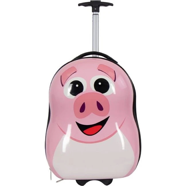 Børnekuffert Gris - Kabinekuffert 40x29x20 cm, Lyserød