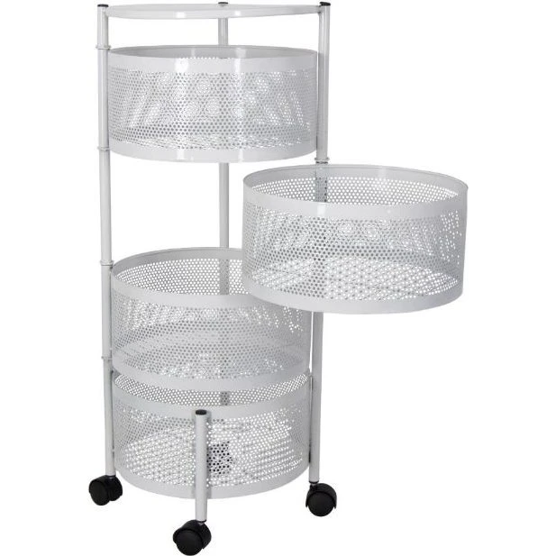 Universal rullevogn 4 kurve 78x34 cm - hvid metal