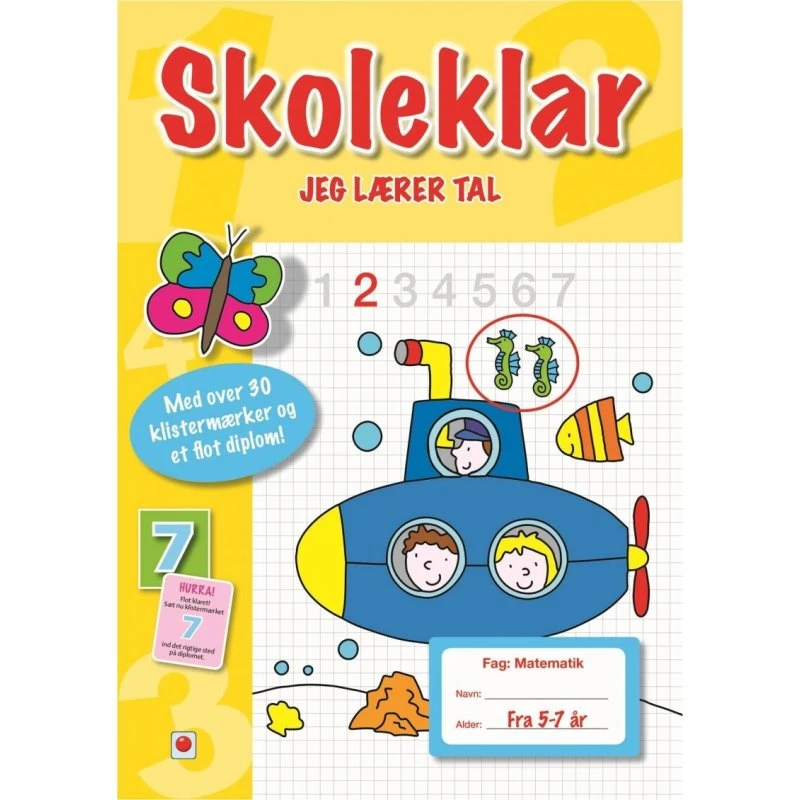 Skoleklar: Jeg lærer tal – øvelsesbog (5-8 år)