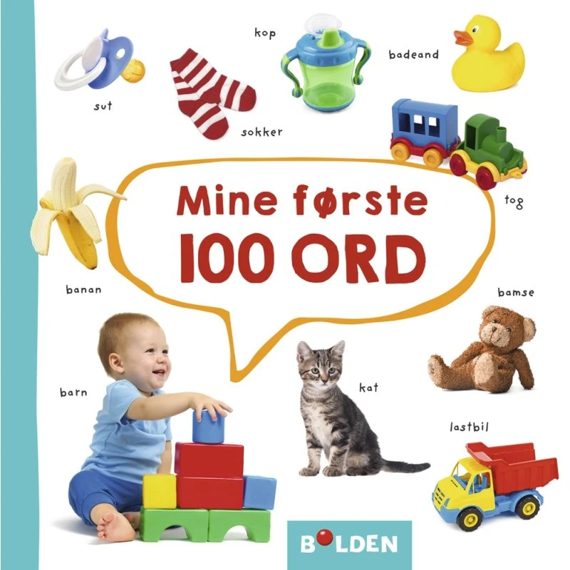 Mine første 100 ord - Papbog til små børn