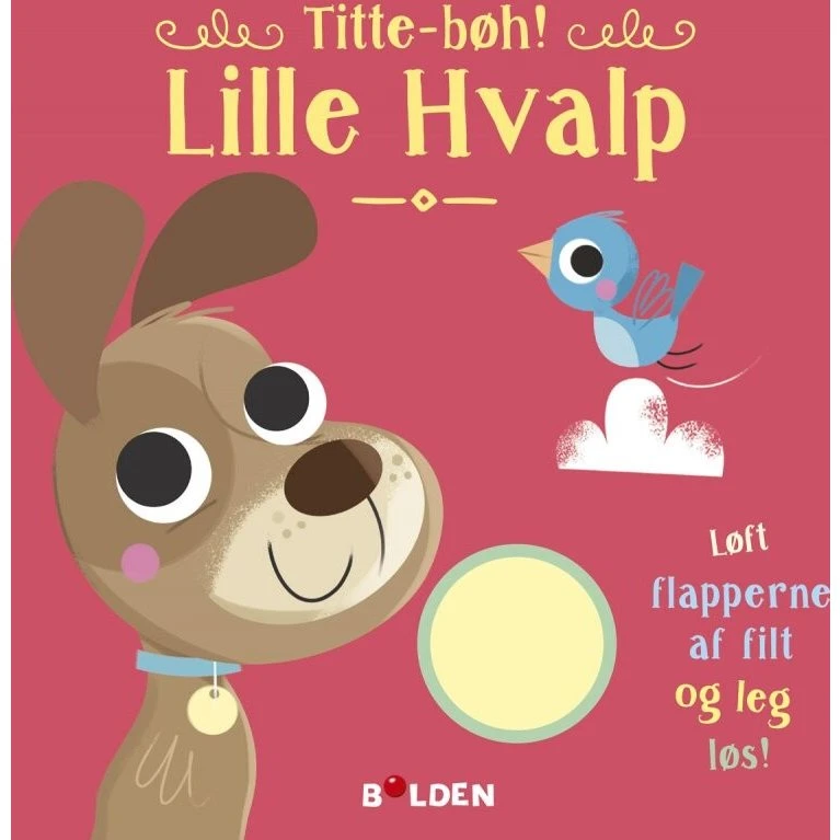 Titte Bøh! Lille Hvalp – papbog med filt-flapper