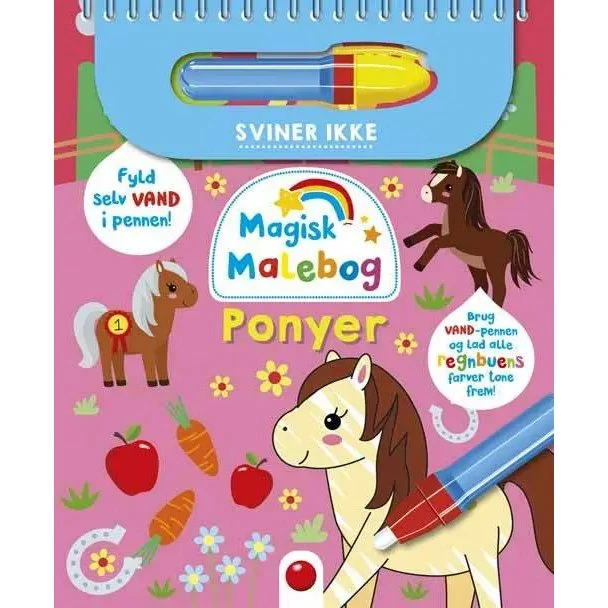 Magisk malebog: Ponyer – Mal med vand, 6 sider