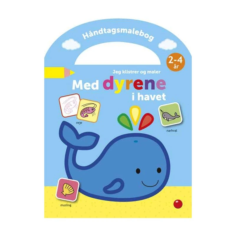 Forlaget Bolden - Med dyrene i havet, malebog m. klistermærker (2-4 år)