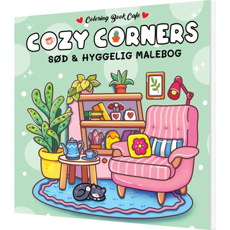Coloring Book Cafe - Cozy Corners malebog, 72 sider