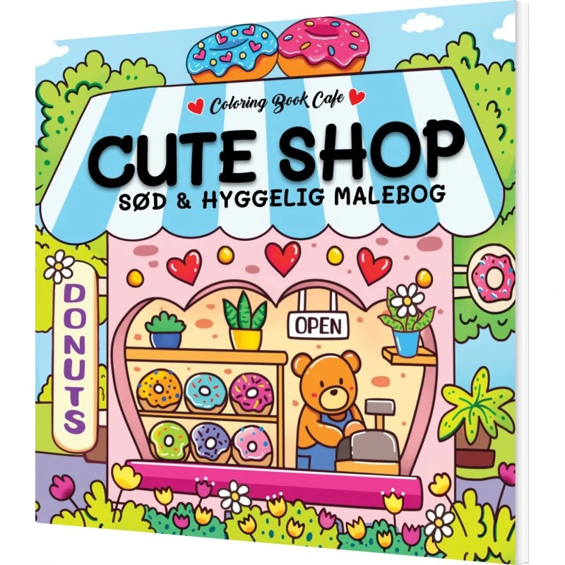 Coloring Book Cafe Cute Shop – Cozy Coloring malebog, 72 sider