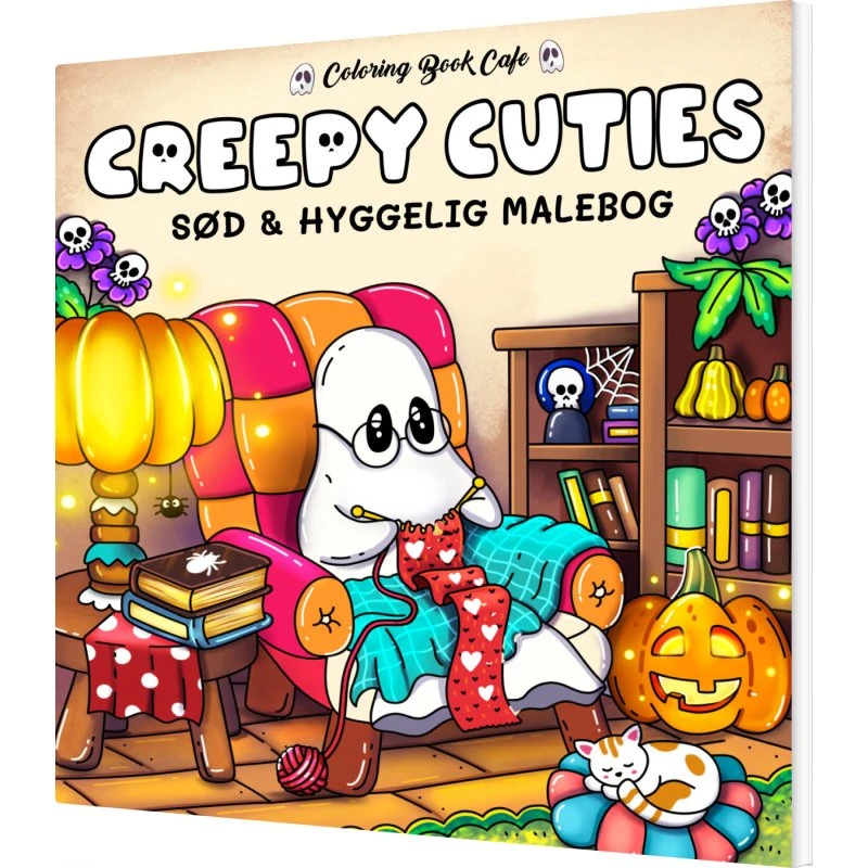 Coloring Book Cafe Creepy Cuties Cozy Coloring, hæftet, 72 sider