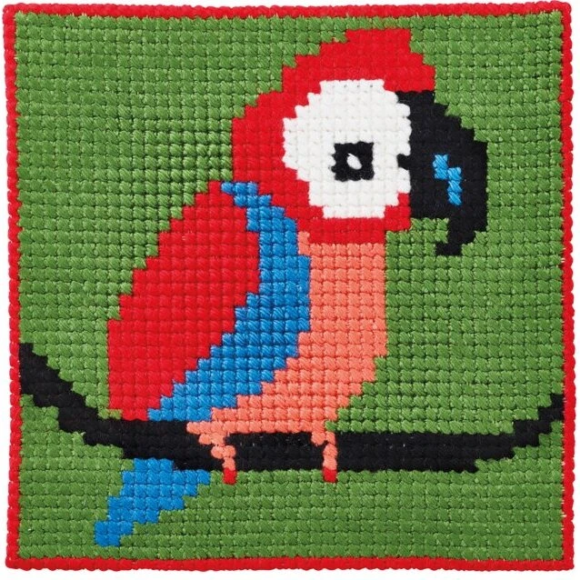 Permin broderikit 9385 Papegøje (Ara) 25x25 cm