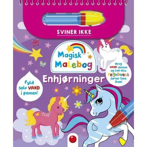 Magisk malebog: Enhjørninger – vandmalebog til børn
