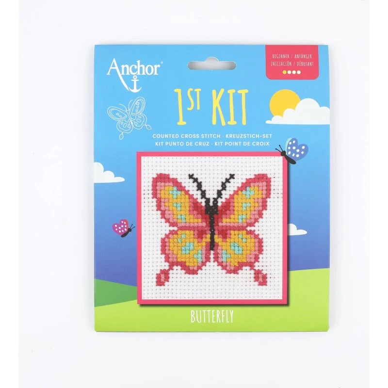 Anchor 1st Kit - Butterfly, broderi 10x10 cm
