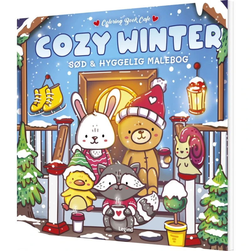 Coloring Book Cafe Cozy Winter Deluxe – malebog med spiral