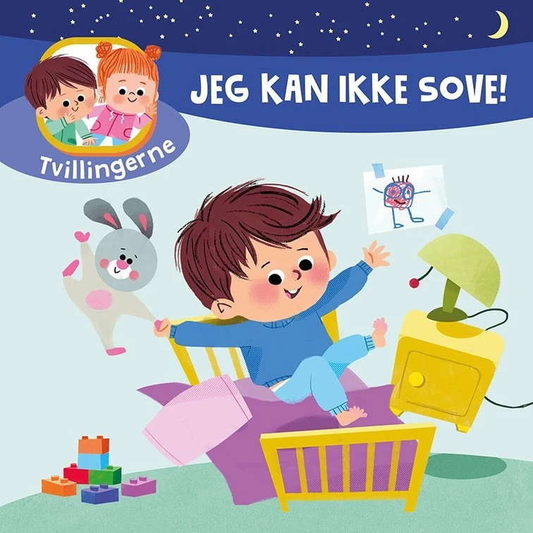 Tvillingerne: Jeg kan ikke sove! – Børnebog (hardcover)
