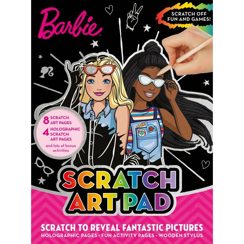 Barbie Scratch Art Pad – 8 ridsesider & 4 holografiske