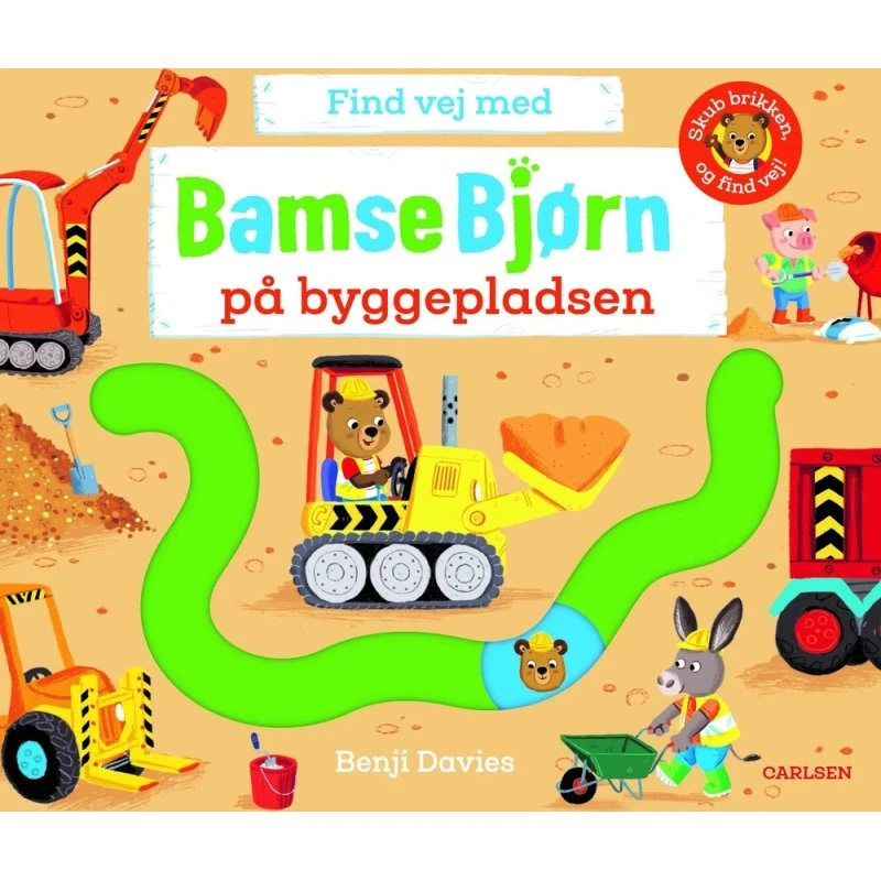 Bamse Bjørn: Find vej på byggepladsen – papbog (fra 12 mdr)