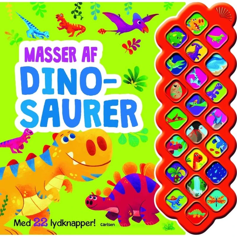Masser af dinosaurer – papbog med 22 lydknapper