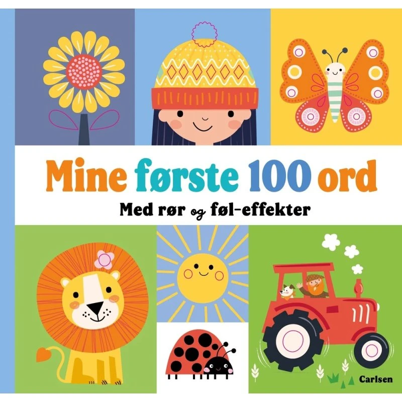 Mine første 100 ord – papbog med rør og føl-effekter