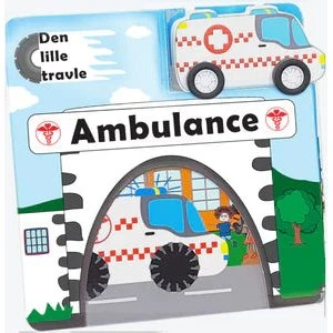 Den Lille Travle Ambulance – træambulance med leporellobog