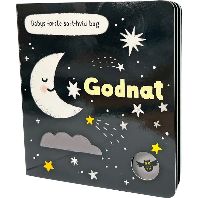 Babys første sort-hvid bog – Godnat, papbog 10 sider