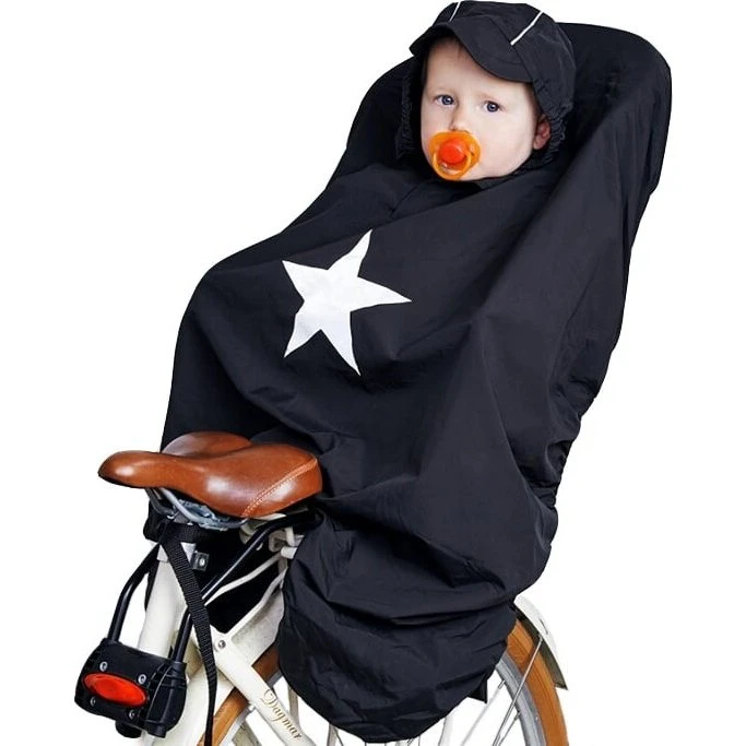 Babytrold Regnslag til cykelstol – sort