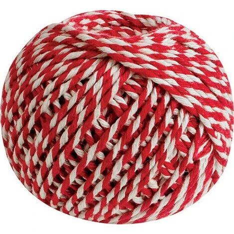 Scanseason Bomuldsgarn/Gavebånd 40 m – Rød/Hvid