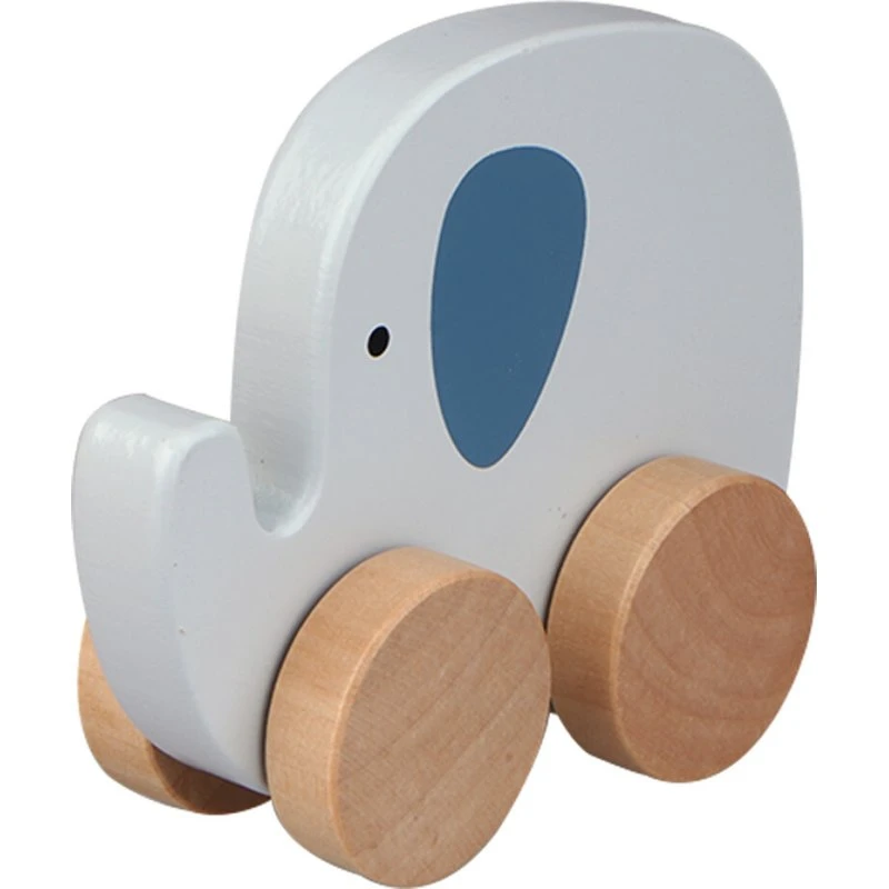 Barbo Toys Skubbedyr i træ - Elefant på hjul