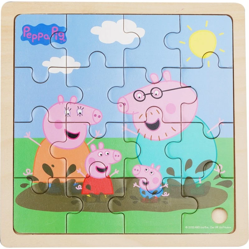 Barbo Toys Gurli Gris Mudderleg træpuslespil, 3+ år