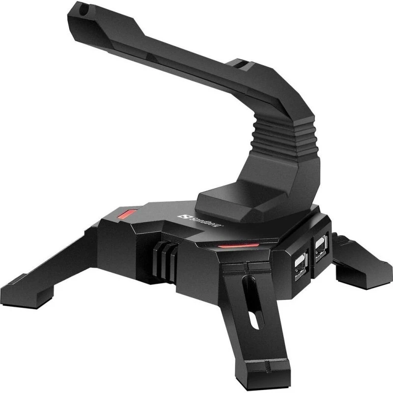 Sandberg 2in1 USB Hub Bungee, 4 porte, sort
