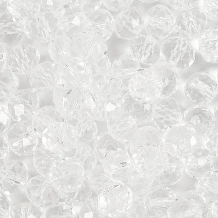Facetperler 5x6 mm krystal, hul 1 mm, 100 stk