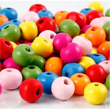 Creativ Company Træperlemix 8 mm, hul 1,5–2 mm, 16 g