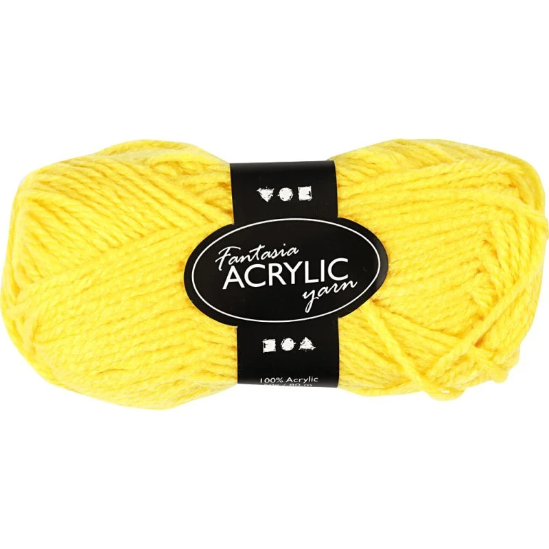 Creativ Company Akrylgarn 50 g (80 m) – Gul