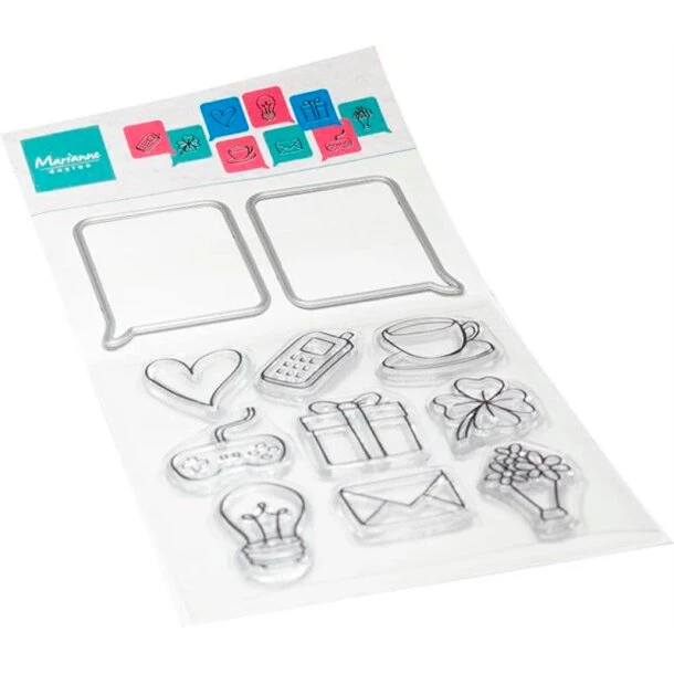 Marianne Design Clear Stamps & Cutting Dies – Chat Bubbles CS1176