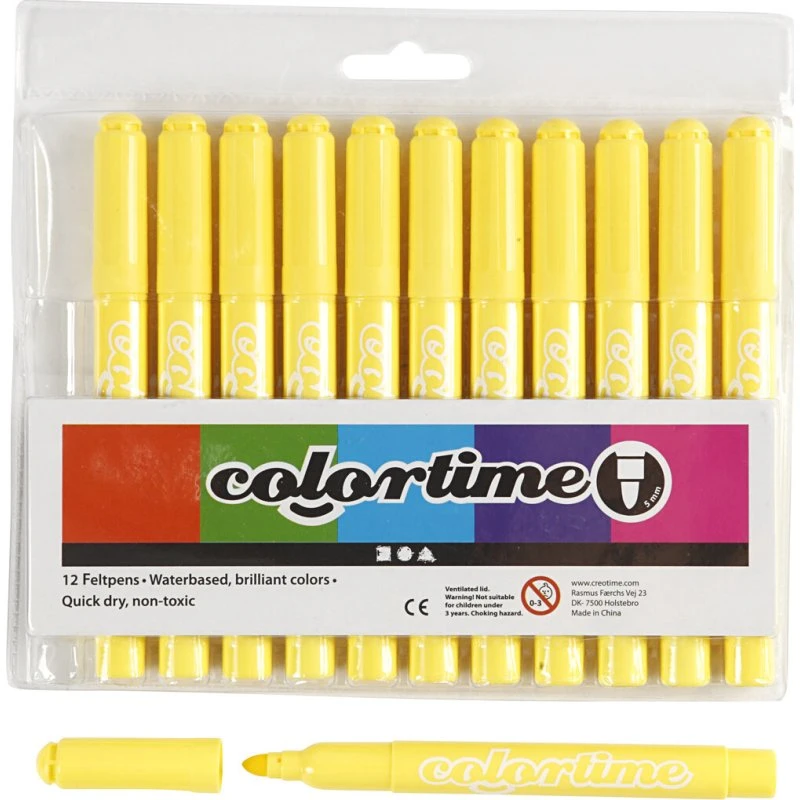 Creativ Company Jumbo tusser, citrongul, 12 stk.