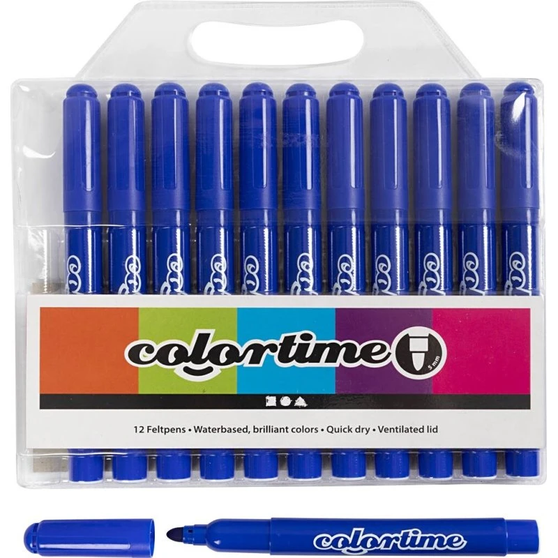 Creativ Company Blå Jumbo-tusser 12 stk.