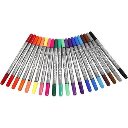 Colortime Dobbelttuscher 20 farver, dobbeltsidet 2,3/3,6 mm