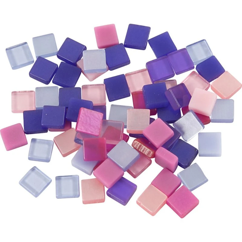 Minimosaik 5x5 mm, 2 mm tykkelse – lilla/mørk lilla, 25 g