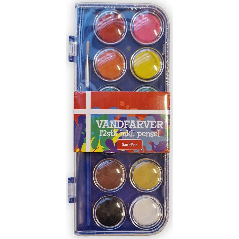 Farvelade 12 farver med pensel