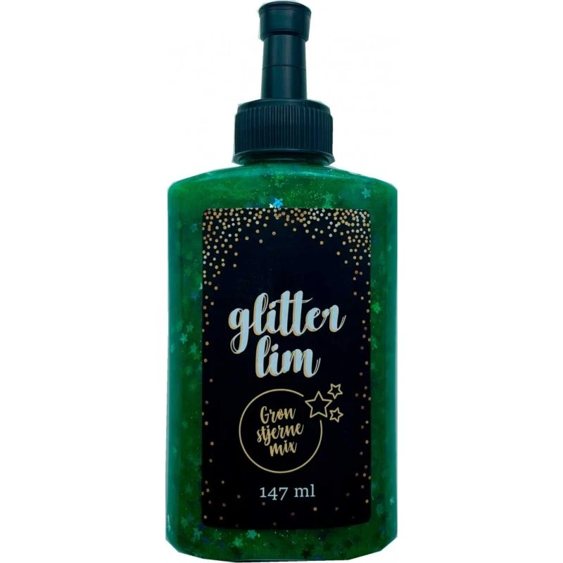 Glitterlim Grøn Stjerne Mix