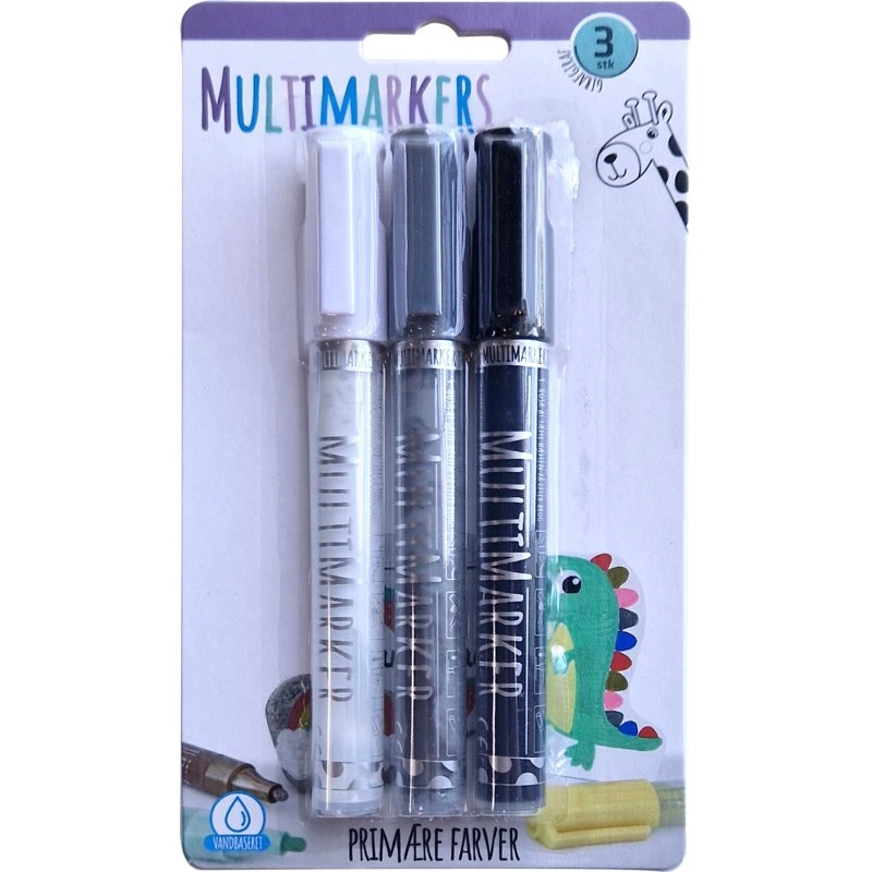 GIRAFGIRAF Stentusser 3 stk – sort/grå/hvid