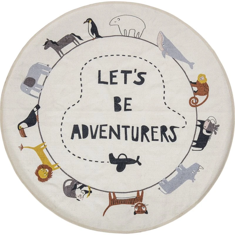 Bloomingville MINI Leopold rundt bomuldstæppe Ø130 cm, natur