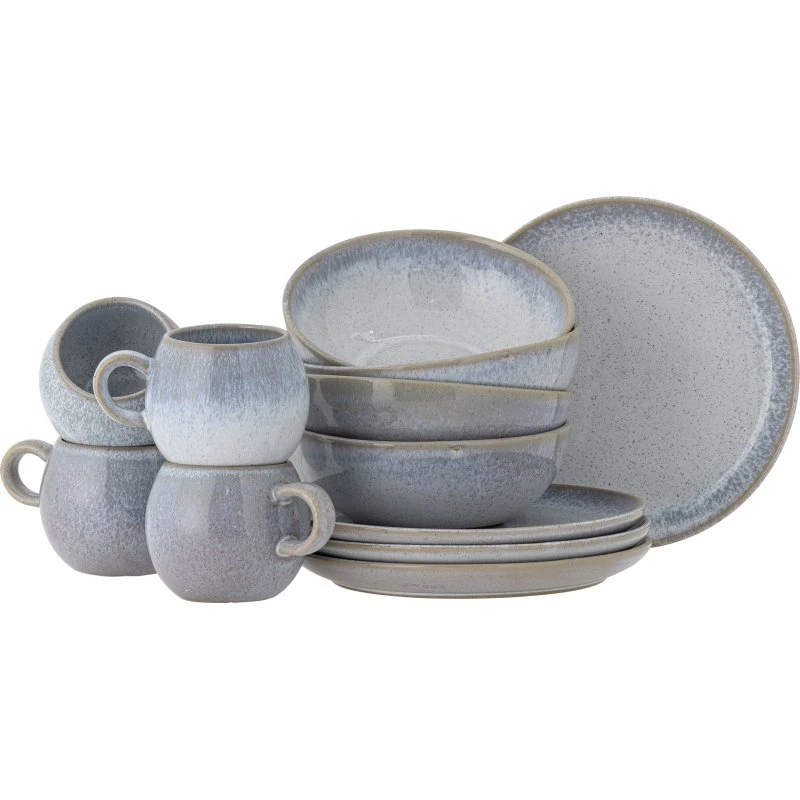 BLOOMINGVILLE Paula morgenmadssæt 12 dele - blå stentøj