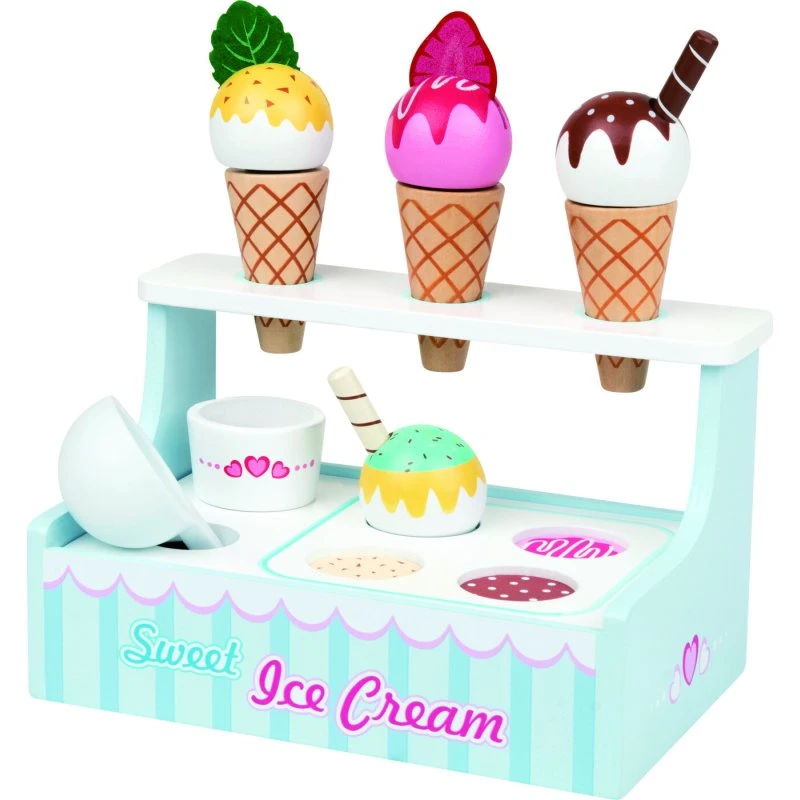 Small Wood Mini Isbutik i træ — 14 dele (3+ år)