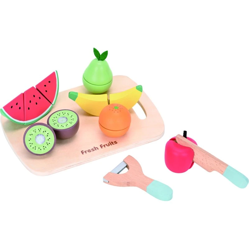 Small Wood Udskårne Frugter Legetøjssæt - 5 dele