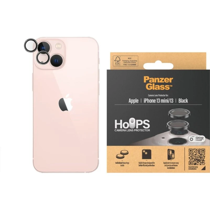 PanzerGlass Hoops kameralinsebeskytter til iPhone 13 mini – sort