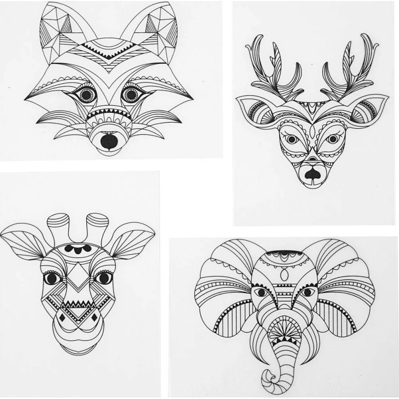 Creativ Company krympefolieark Vilde dyr 10,5x14,5 cm 4 stk