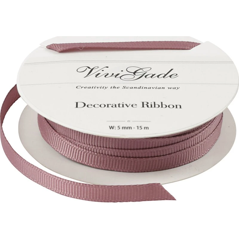 Vivi Gade Grosgrainbånd 6 mm rosa 15 m