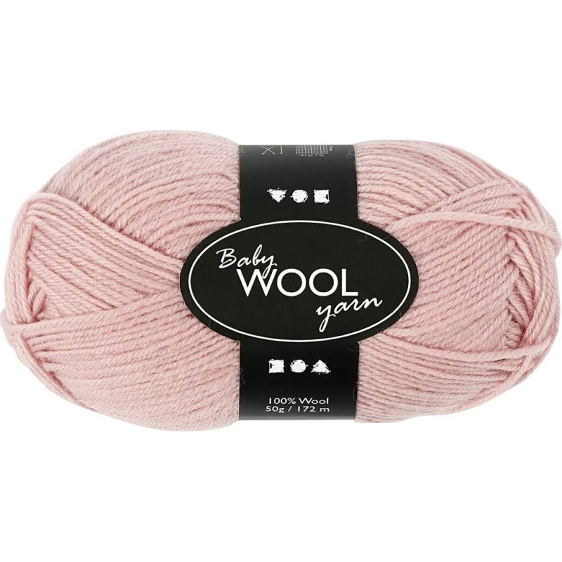 Babygarn L 172 m – støvet rosa 50 g